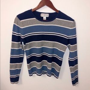 vintage Striped Ribbed Sweater